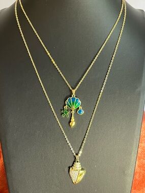 Gold Layering Shell & Conch Pendant Necklaces - so charming and fun!  16-18” EA